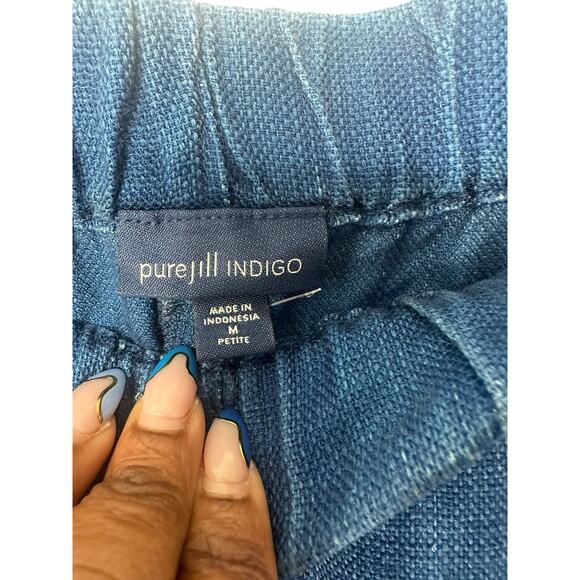 J. Jill Indigo Pure Jill Blue Chambray Denim Pull on Stretch Pants Medium Petite - Picture 2 of 15